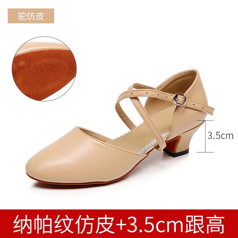 Ladies' Adult Latin Dance Shoes,soft Soled Mid High Heels,dance Performance Shoes for All Seasons,indoor and Outdoor Dance Shoes