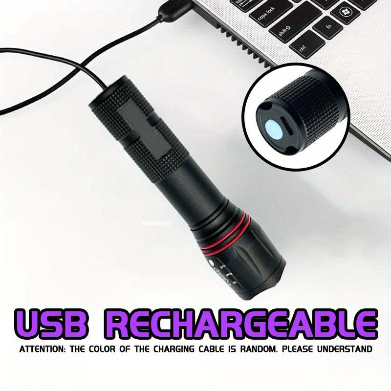 1/2/3PCS T6 LED UV Flashlight Zoomable Torch Light for Ink Dryer Money Fluorescer Detector UV Oil Curing Purple Light Torch