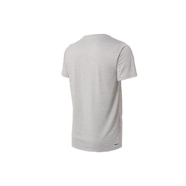 New Balance T Shirts Men's Gray Crew Neck Moderate Straight Fit AMT01012-AG
