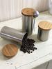 Takakuwa Metal Stainless Steel Coffee Canister, Satin Finish, Large, with Measuring Spoon Set, 407866