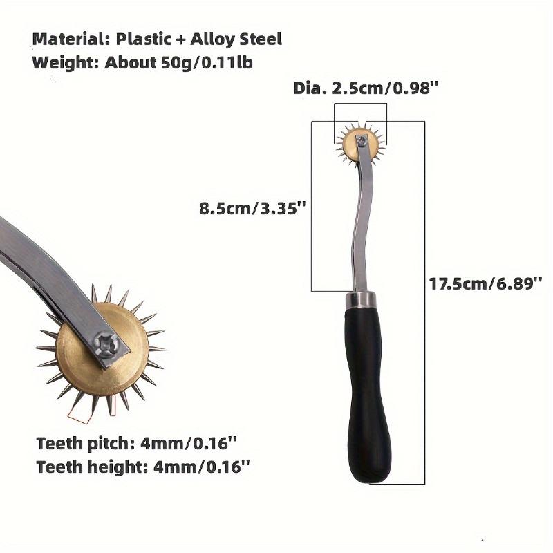 1pc/2pcs Stainless Steel Paper Leather Gear Teeth Scribing Wheel for Overstitch Marking Spacing in Leather Craft and Sewing