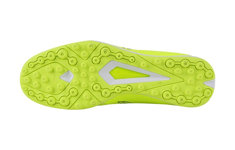Li Ning TF Turf Cushioning Slip Resistant Abrasion Resistant Soccer Shoes Men's Neon Green YSTU003-4
