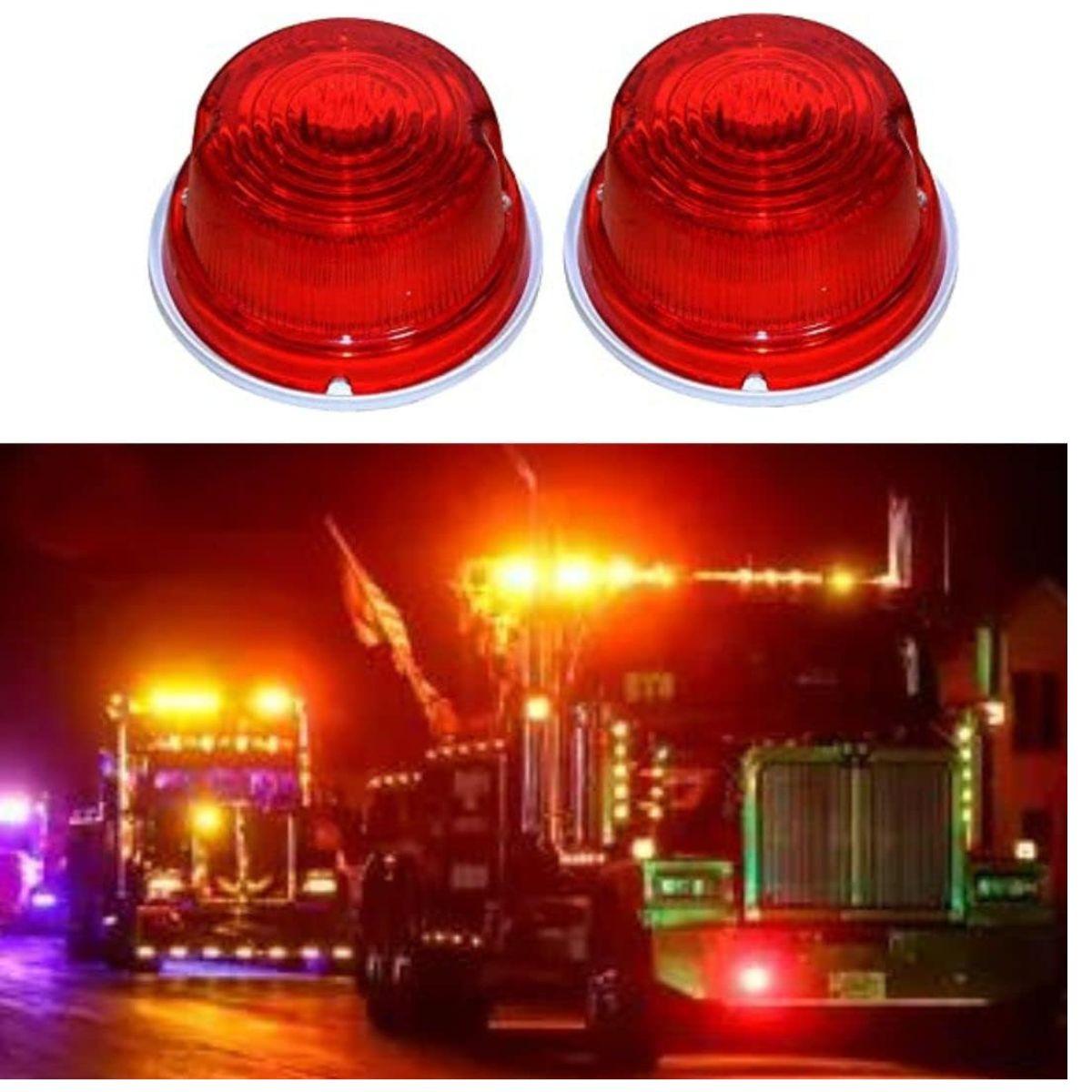 24 В Круглые Мигающие Фонари Универсальные для Транспортных Средств для Грузовика Трактора Автобуса, Iseki, Yanmar Красные аварийные дорожные мигалки| 2 Штуки