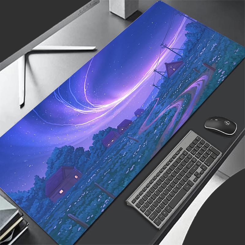 Large Gaming Mousepad XXL Keyboard Gamer Mouse Pad on The Table Speed Desk Mat Anime Beautiful Urban landscape Mouse Mats