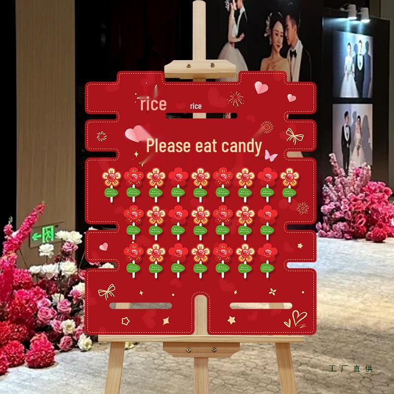 Creative Wedding Engagement Candy Lollipop Welcome Sign and KT Board Backdrop Decoration