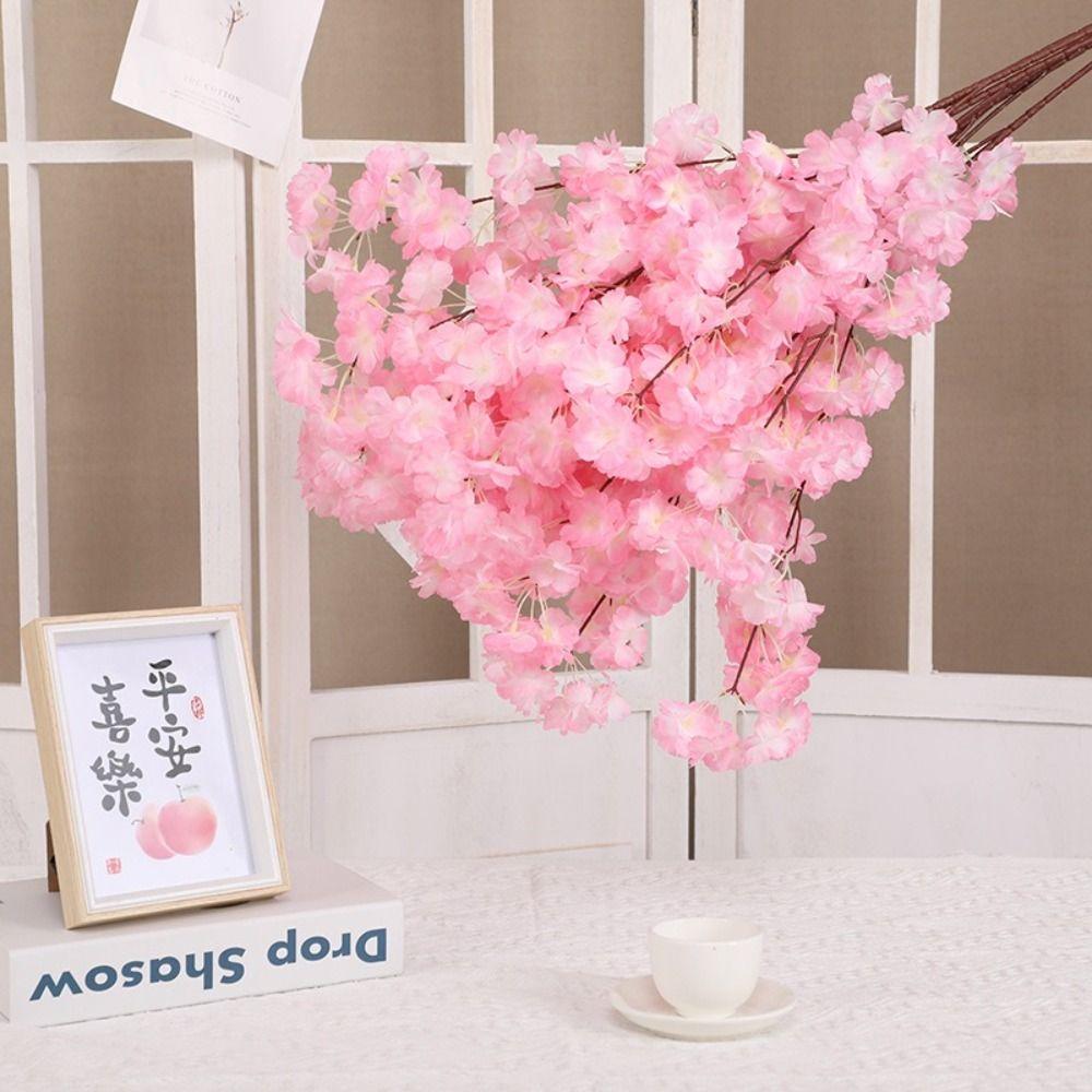 Simulation Branch Artificial Cherry Blossom Encrypted Cherry Spring Cherry Artificial Flowers Multiple Color Flower Bouquets