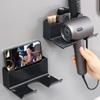 Wall-Mounted Storage Rack Space Saving Storage Shelves Hair Dryer Holder Storage Bracket Hook