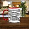 Nordic Geometric 350ml Ceramic Mug with Ergonomic Handle & Inner Rim Modern Coffee Cup for Home/Office Microwave-safe 2025 NEW