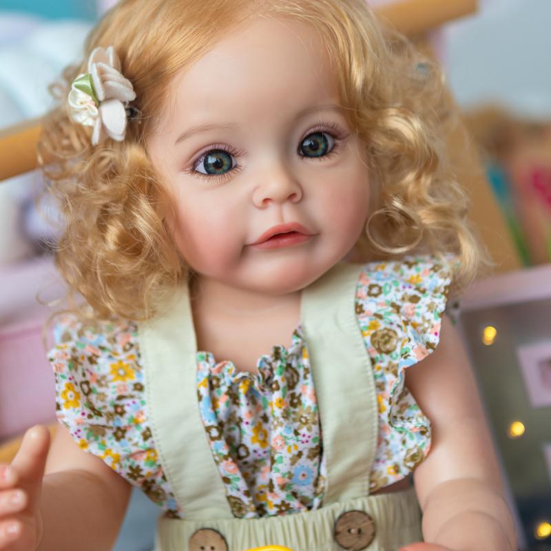 22 Inch Full Silicone Body Reborn Dolls Alive 55 Cm Cute Suesue Rooted Hair Newborn Babies Doll Soft Vinyl Real Life Simulation Doll Kid Festival Gift