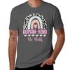 Boho Leopard Rainbow HumanKind Be Both Support Equality TShirt Work Daily Short Sleeve Top
