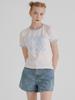 LA MAISON STUDIO Sunstar Ringer Short Sleeve T-Shirt White Blue (Fcg2Ts769W)