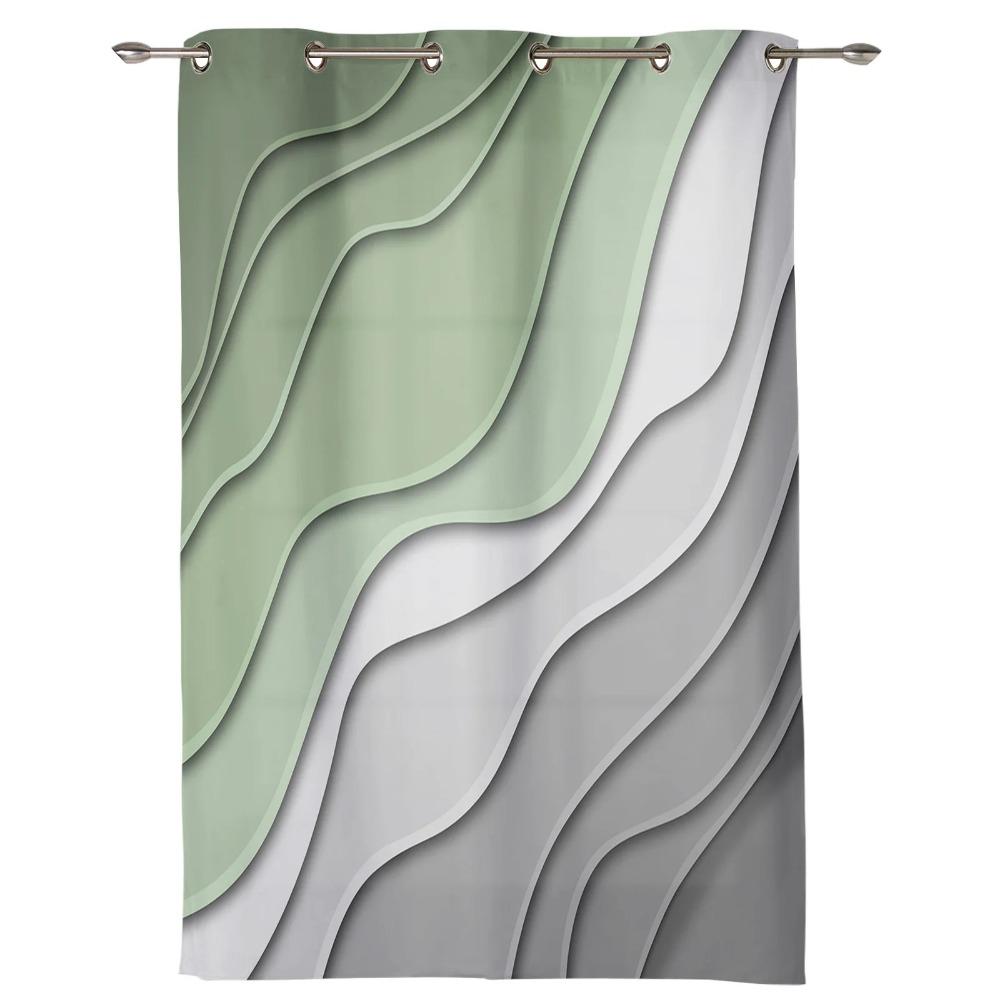 Sage Green Gray Gradient Curtains for Bedroom Living Room Drapes Kitchen Children's Room Window Curtain Modern Home Decor