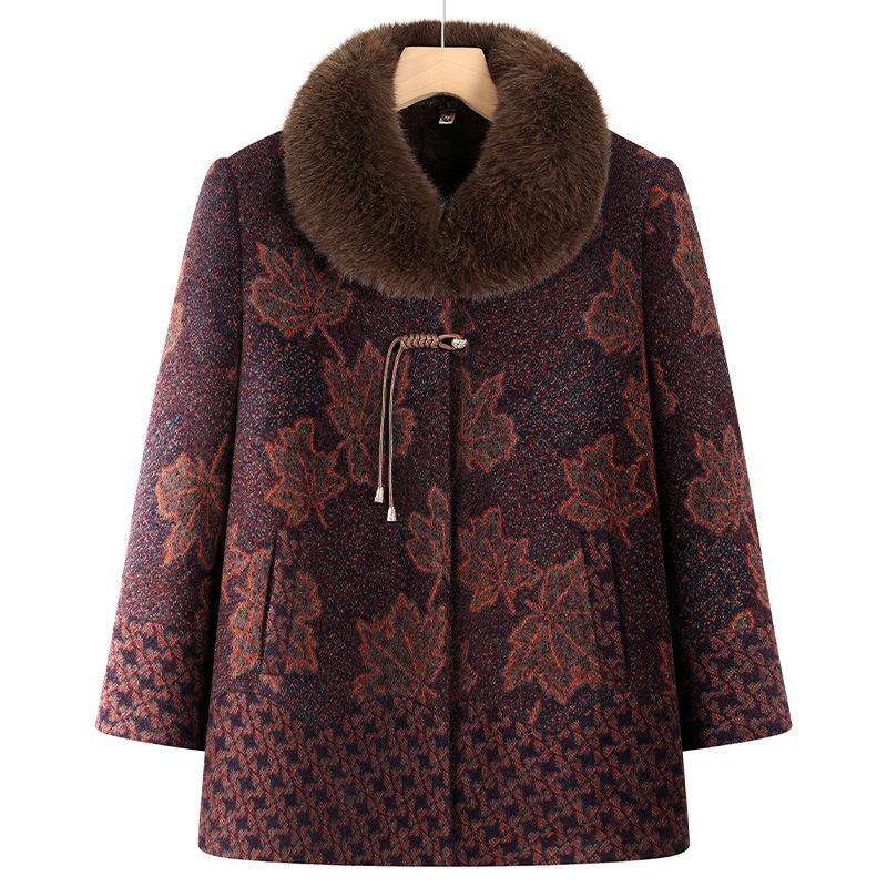 

Plus Velvet Thickened Winter Coat for Elderly Women - Warm Imitation Mink Velvet for Grandmothers and Moms 5XL (up to 160 pounds)