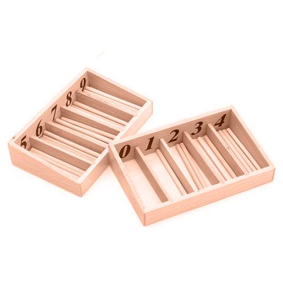 Montessori Wooden Spindle Rods Box Kids Baby Early Learning Educational Toy