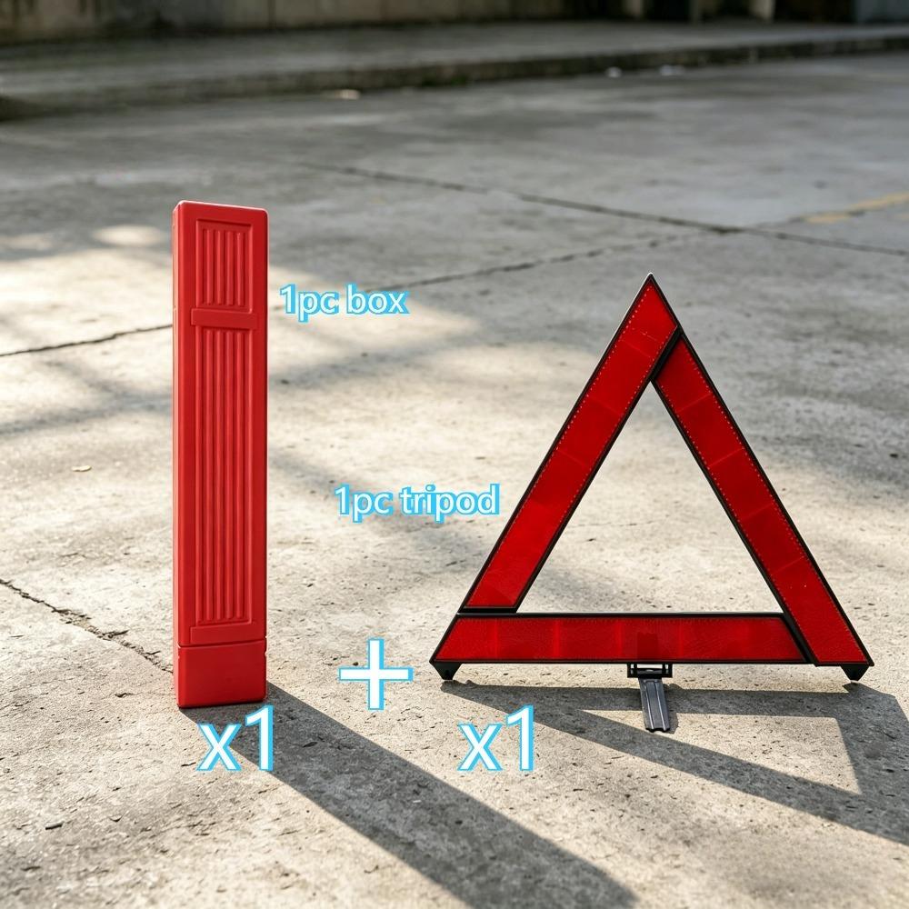 Universal Vehicle Emergency Safety Kit Reflective Warning Triangle Sign With Portable Storage Box For Road Breakdown Use