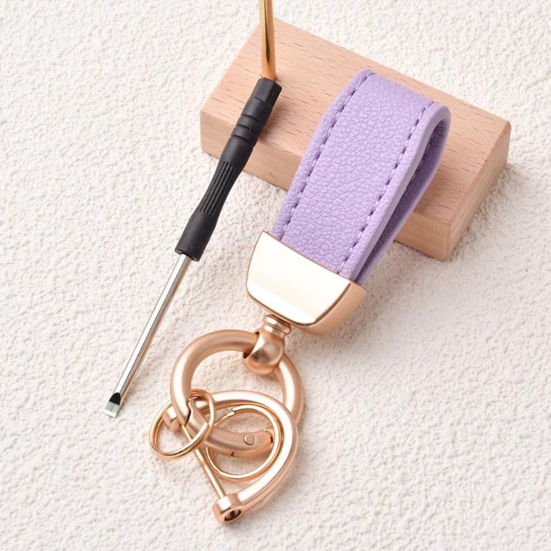 1PC Goat Pattern High-end Keyring New French Car Keychain Hardware Key Holder High Quality Lambskin Leather Keychain