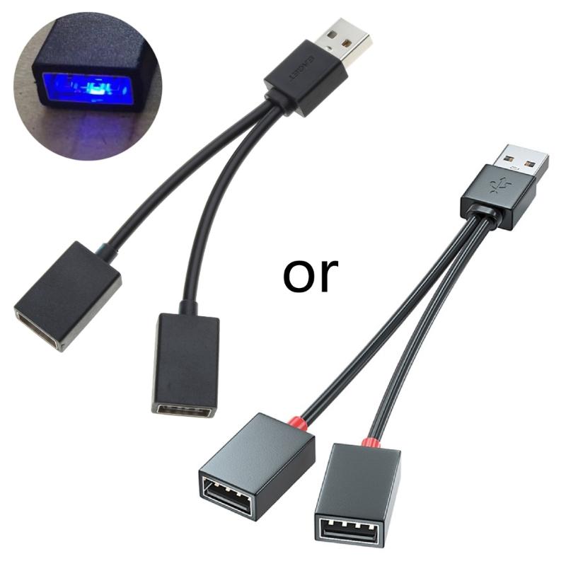 USB Splitter Cable 1 Male Plug To 2 Female Socket USB Extension Line Charging Cord Power Adapter Converter Splitter