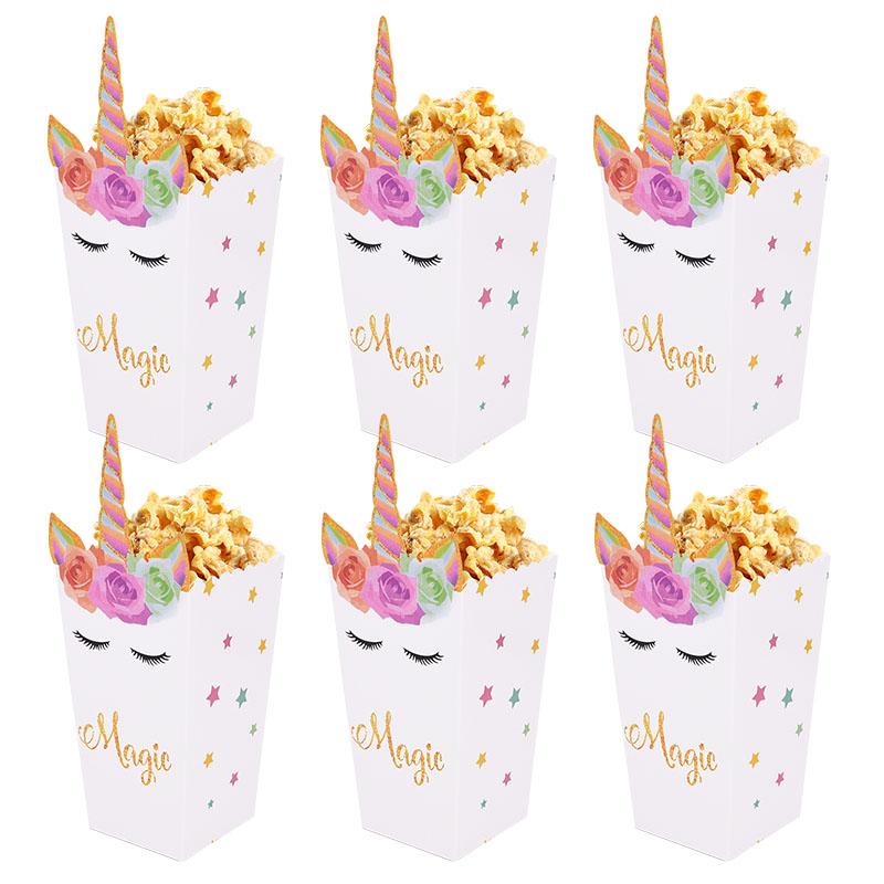 Jednorožec Papírový Sáček na Cukroví Dárkový Sáček Jednorožec Párty Krabička na Sušenky Popcorn pro Děti Dívčí Narozeninová Párty Dekorace Potřeby Miminko Oslava Dárek