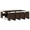 VidaXL Garden Dining Set and Cushions 9 Pcs Brown Poly Rattan 3277688
