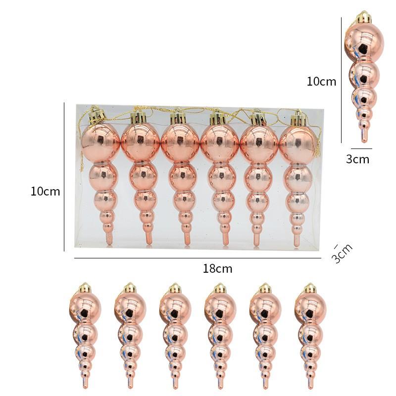 6pcs 6-Color Christmas Decoration Christmas Tree Pendant Ornaments Props