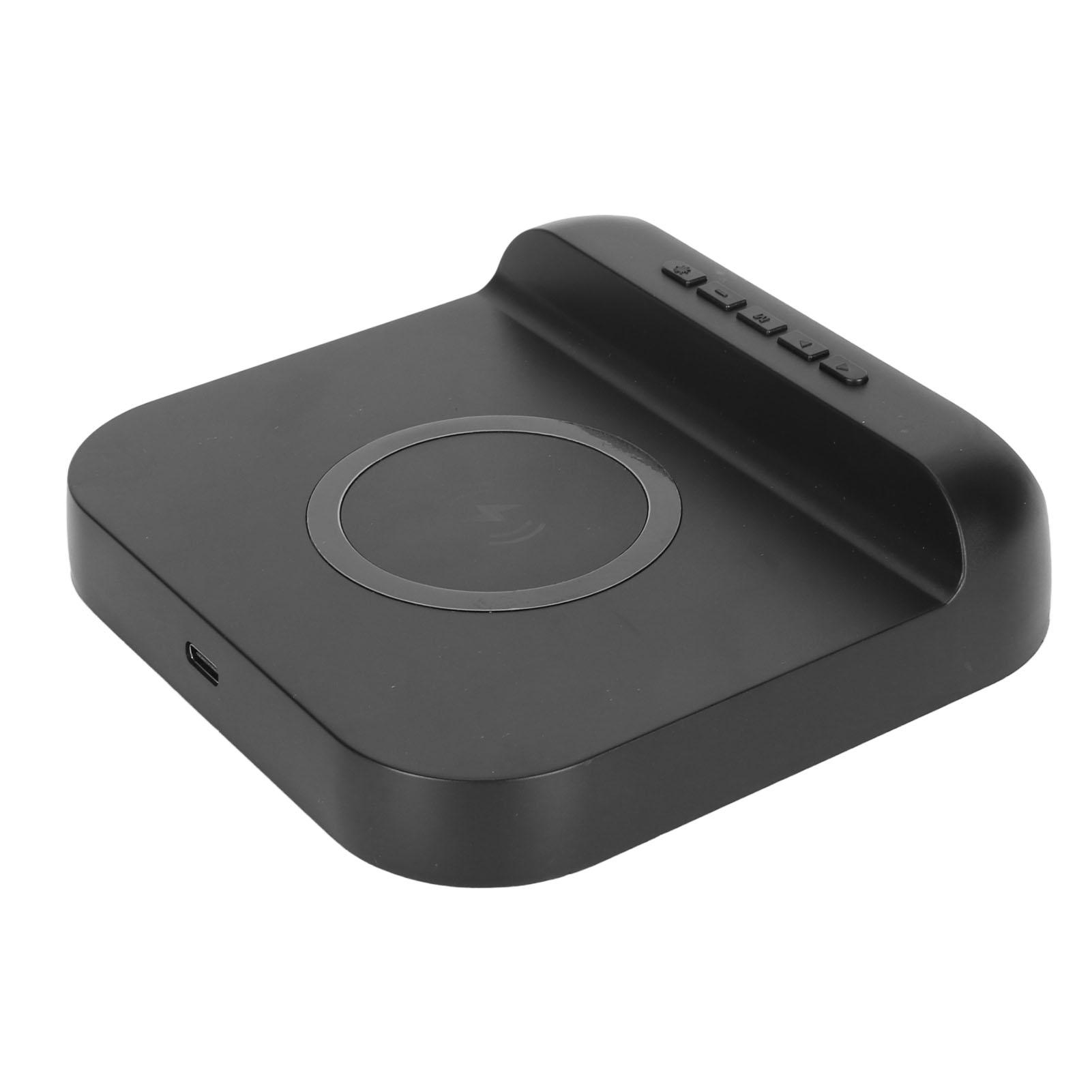 

Беспроводное зарядное устройство Будильник Многофункциональный дисплей температуры LED 10 Вт Постепенное увеличение сигнала будильника чёрный