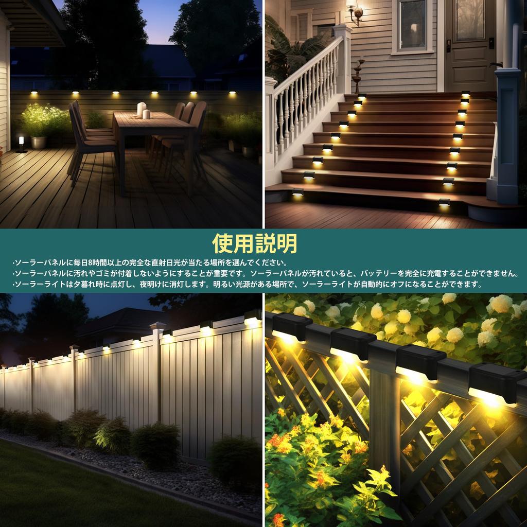 GIGALUMI Solar Outdoor Stair LED Solar Deck Garden IP67 Fence Outdoor Terrace Solar Automatic Warm Set of Eligible for Eligible Invoices Diamond Lamp