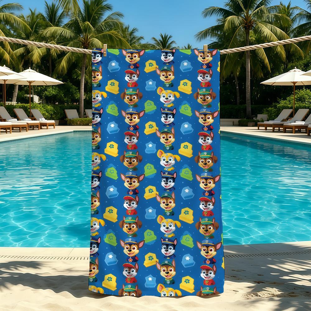 Cartoon P-PAW P-Patrol-ES Towel For Outdoor Camping Beach Towel Super Absorbent Quick-Drying Summer Towel