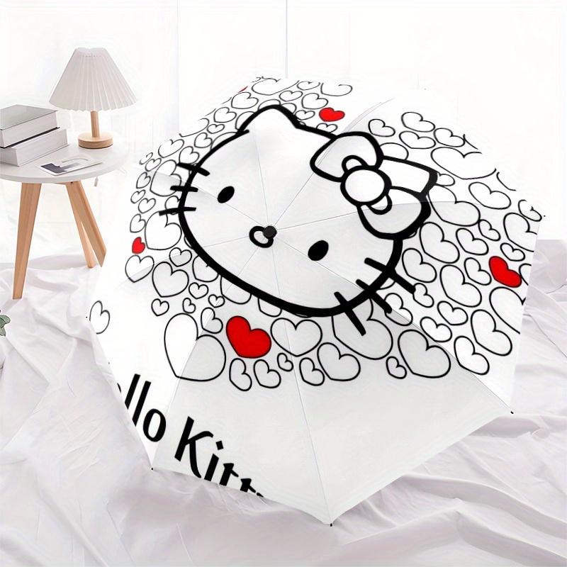 1pc Hello Kitty Heart Umbrella with Plastic Handle,Suitable for All Seasons Home Travel Outdoor UmbrellaSanlio546