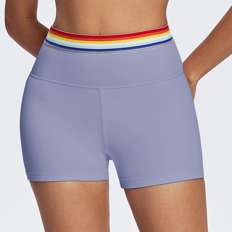 

High-Waist Butt-Lifting Nude Yoga Shorts - Solid Color, Three-Quarter Length, Tight-Fit Fitness Pants Extra Large середній синього кольору