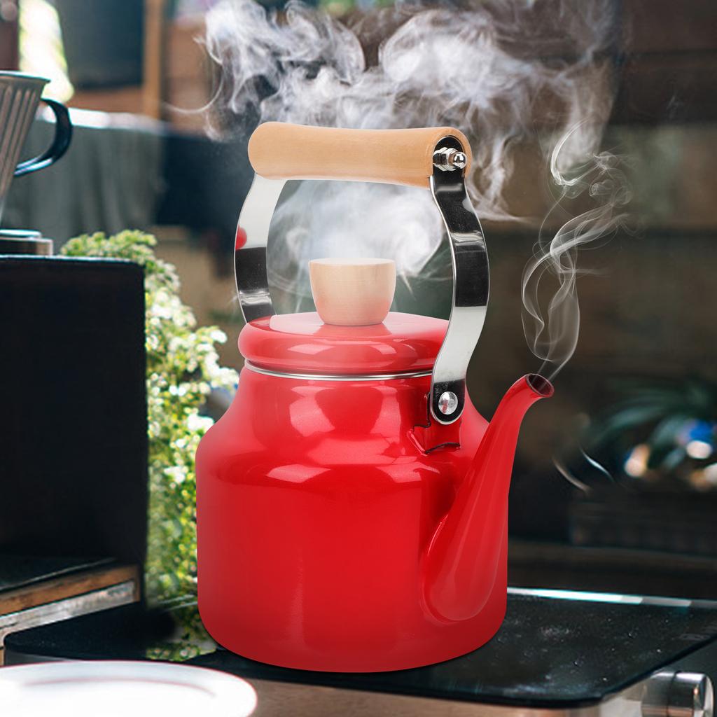 1.5L Enamel Water Kettle Heating Teakettle Stovetop Boiling Coffee Tea Pot For Induction Cooker Gas Stove Kitchen Tools