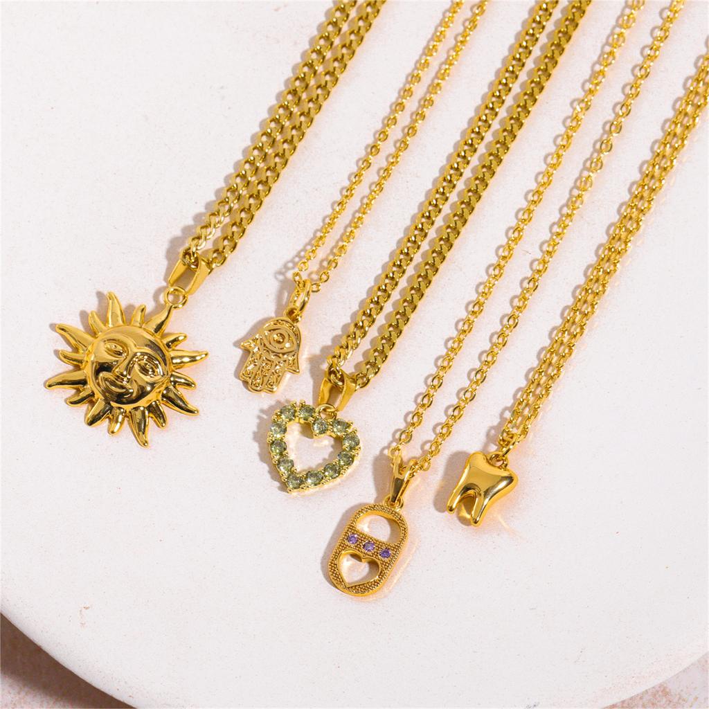 Sun Pendant Necklace Stainless Steel Jewelry Gift