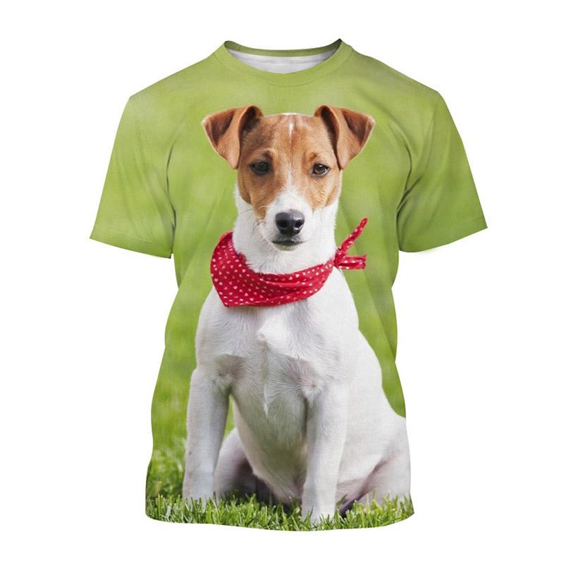 ETST 006 Nieuw Schattig Creatief Hond Dier Hond 3D Geprint T-shirt Unisex Comforts Mode Zomer Streetwear Vrouwen Mannen Korte Mouw T-shirts Tops 2XL