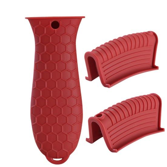 Silicone Pot Handle Holder Heat Resistant Skillet Handle Cover Non-Slip Cast Iron Pan Sleeve for Enameled Griddles Frying Pans Cookware