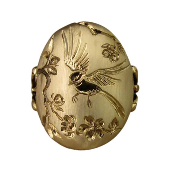 

Женское кольцо, винтажное изысканное элегантное обручальное кольцо с птицами и цветами US 7