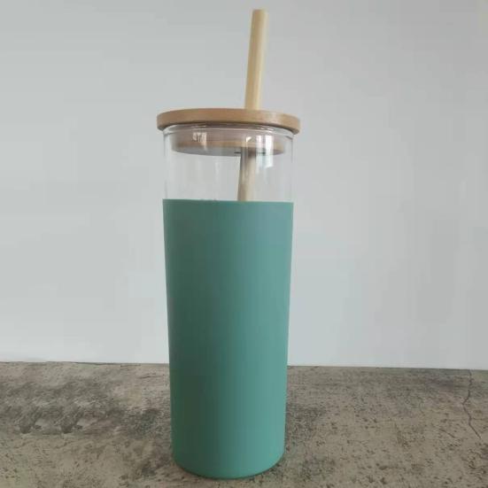 500ml Water Cup with Lid Shatterproof Glass Assorted Iced Coffee Tumbler Straw Bottle Home