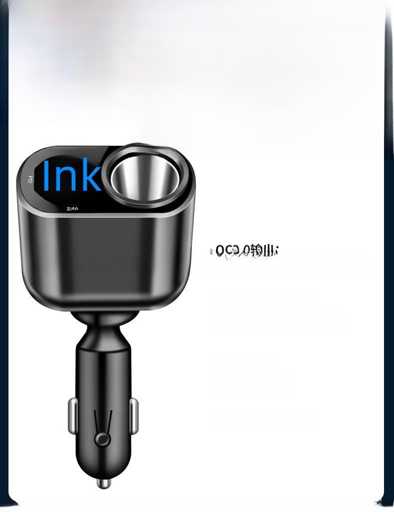 66W Multi-Function Fast Charging Car Charger with Digital Display: 30W PD, One-to-Four Cigarette Lighter Adapter