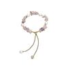 Purple Gravel Bracelet Women's Natural Stone Bracelet Pink Beaded Adjustable Drawstring Niche Jewelry