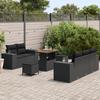 Ensemble de Canapé de Jardin vidaXL 8 Pièces avec Coussins Noir Rattan Poly Acacia, Ensemble de Salle à Manger de Jardin 3363899