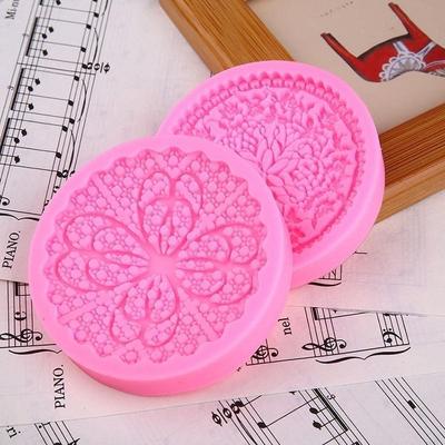 Stampo in Silicone Creativo a Forma di Vite di Pizzo Fiore Tazza Rotonda in Pizzo Stampo in Silicone per Fondant Decorazione Torta Stampo per Dolci