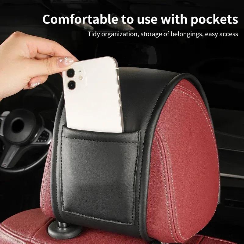 -Car Seat Headrest Pillow Cover Auto Seat Storage Cover For BMW X1 X3 G30 G20 G32 F34 F10 F39 F30 F25 F26 F15 F16 E84 E90