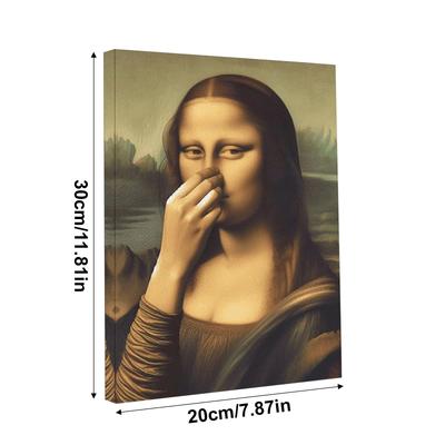Piece Mimics Mona Lisa Bathroom Wall, Fun Mona Lisa Pinching Nose Poster Bathroom Wall Art Decoration, Humor Toilet Poster Print