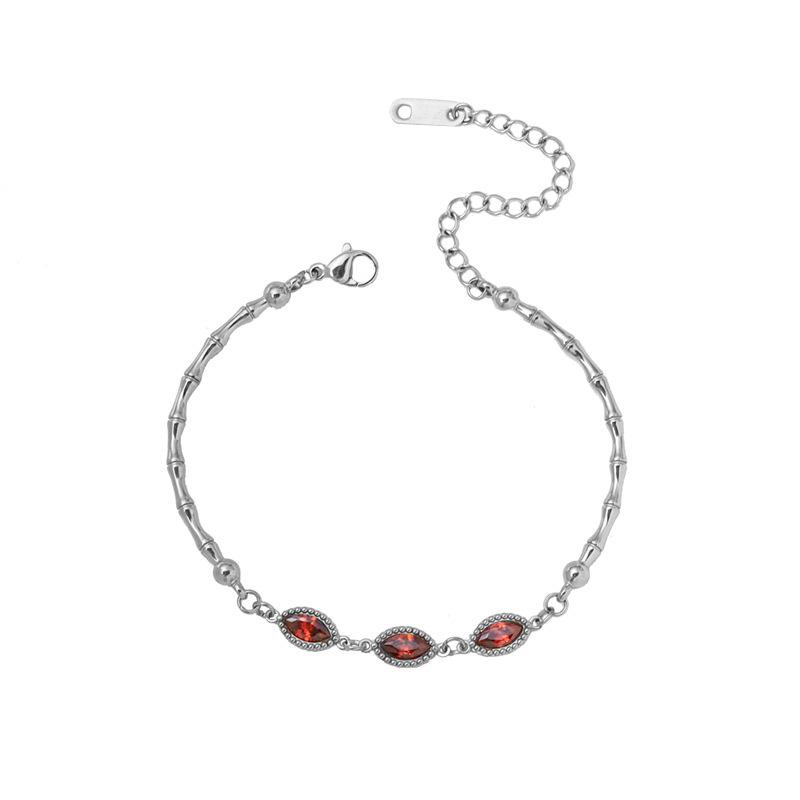 Beliebtes Edelstahl-Armband mit High-End-Gefühl, besetzt mit Diamant-Zirkonia im Rosenschliff, personalisierbarer vielseitiger Schmuck