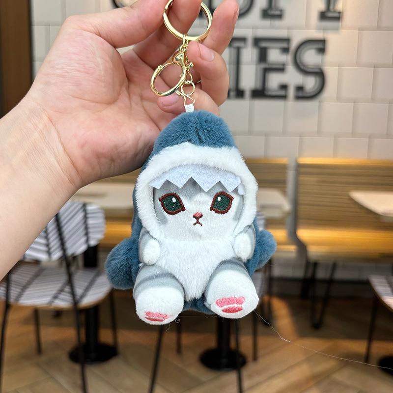 Internet celebrity Kapibara shark cat plush small pendant bag pendant Japanese cartoon doll scratching machine doll