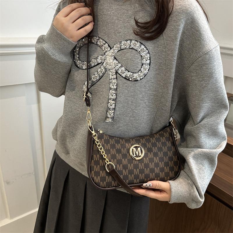 New Retro Printing Trend Handbag Fashion High Sense Women's Bag Underarm Bag Shoulder Bag Small Square Bag Women