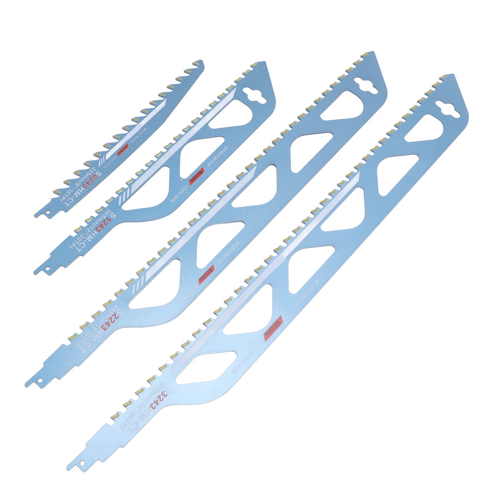 

4 шт. Полотна для сабельной пилы 9 12 18 20 дюймов Набор пильных полотен для резки карбидом для бетона кирпича камня