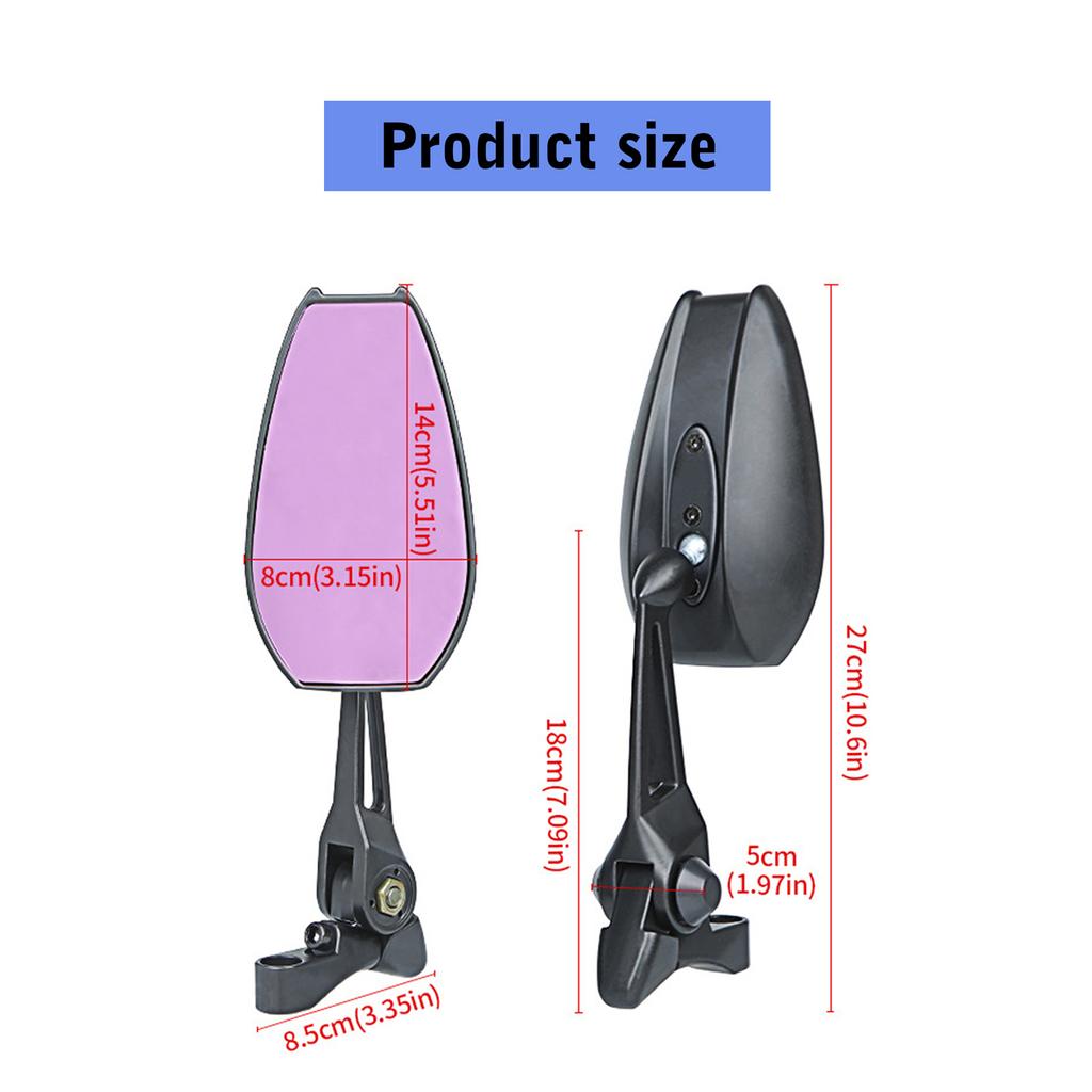 Versatile Motorcycle Scooters Side Mirrors Anti Glares Glass Easy Install Handlebar Mirror Rearview Glass for Night Ridi