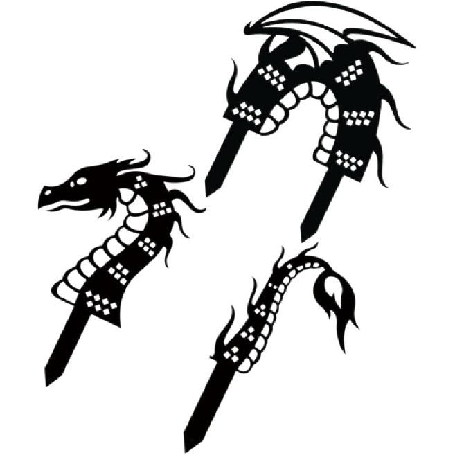 Acrylic Dragon Garden Stakes Set of 3, Decorative Yard Ornaments for Patio, Yard, Walkway, and Garden Decor, 11.41 X 6.29 X 0.19 Inch