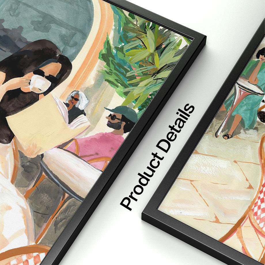 Reise Landschaft Wandkunst Kaffee Frau Lesen Pool Blatt Leinwand Malerei Poster Drucke Bilder Für Wohnen Innenraum Zimmer Dekor