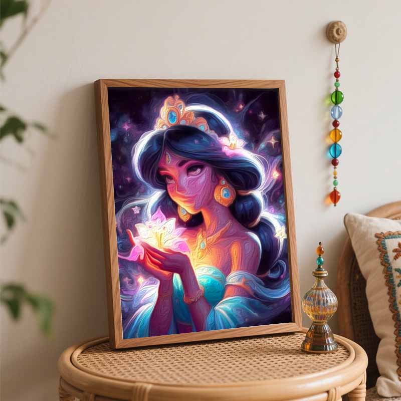 Princess Jasmine Digital Oil Painting Diy Handpainted Coloring Painting Home Decoration, Artistic Portrait Wall Art Decor Vivid Gifts