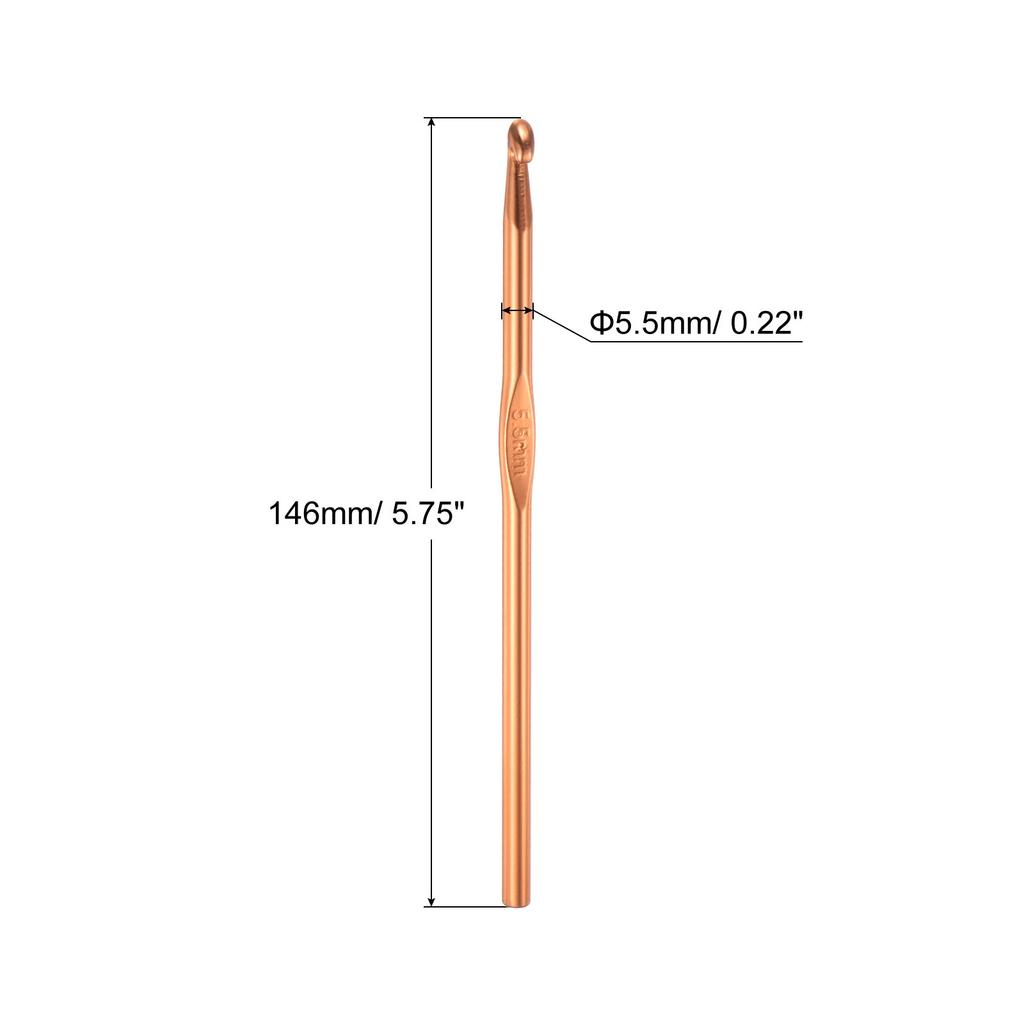 10pcs Aluminum Crochet Hook 2mm-6.5mm Knitting Needles Straight Single Pointed Crochet Hook Setfor DIY Craft Yarn